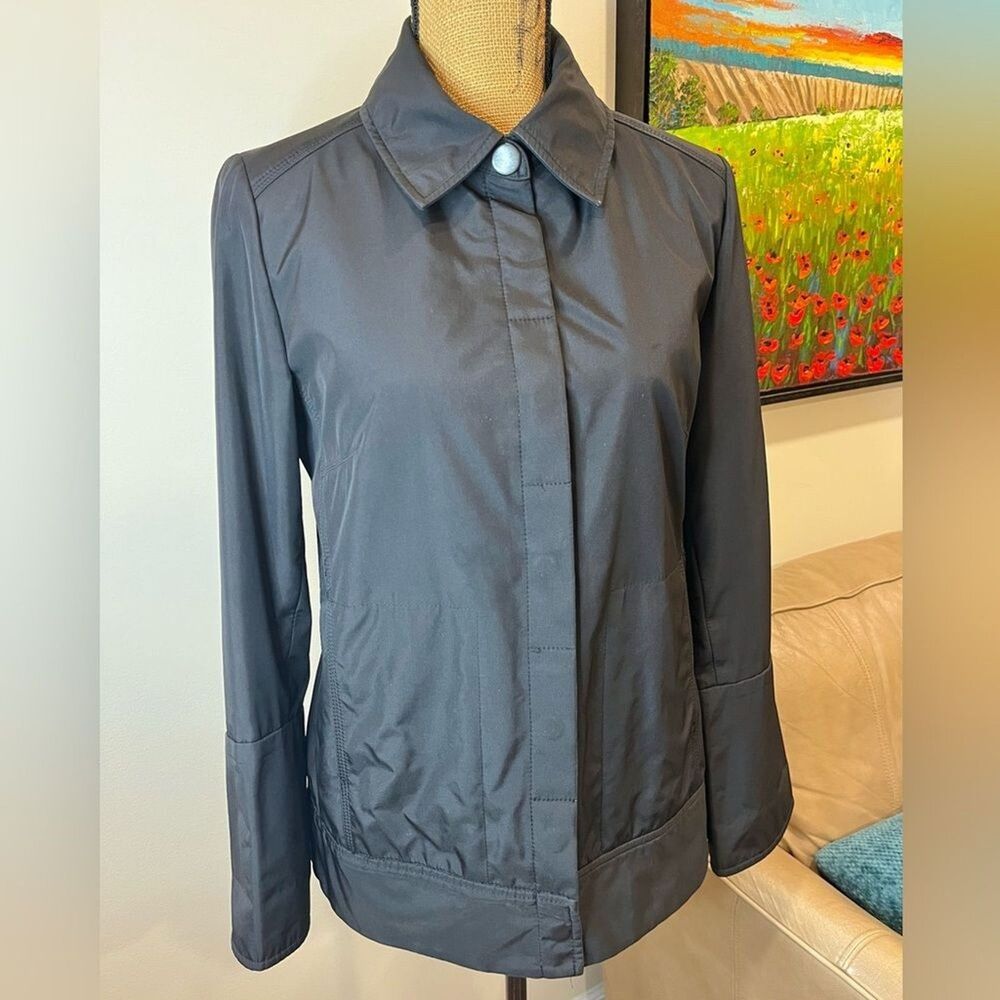 GAP Medium Weight Jacket Snap Front Neutral Black Size Medium